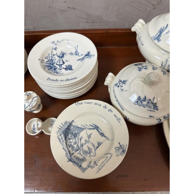 Antique Dinner Set from Gien, 1900, Set of 50 For Sale - Image 15 of 18