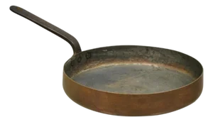 Antique French Country 11" Round Hand Forged Copper Sauce Pan Pot With Handle