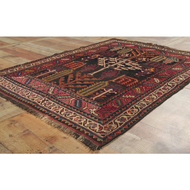 Early 20th Century Antique Persian Shiraz Tree of Life Rug, 4'00 X 5'00 For Sale In Dallas - Image 6 of 9