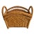 Vintage Coastal Wicker Magazine Rack With Handles For Sale