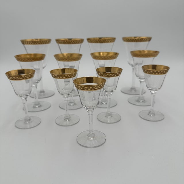1980s 1980s Tiffin-Franciscan Laurel Cordials Stemware Gold Encrusted Band- Set of 5 For Sale - Image 5 of 5