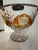 Mid-Century Modern Vintage Polish Julia Cut Crystal Amber Overlay Footed Centerpiece Bowl For Sale - Image 3 of 9