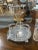 English Sheffield Oval Cruet in Excellent with Four Engraved Glass Bottles, Set of 5 For Sale - Image 4 of 9