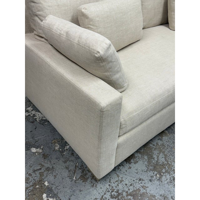 Traditional Restoration Hardware Belgian Track Arm Bench Seat Sofa For Sale - Image 3 of 12