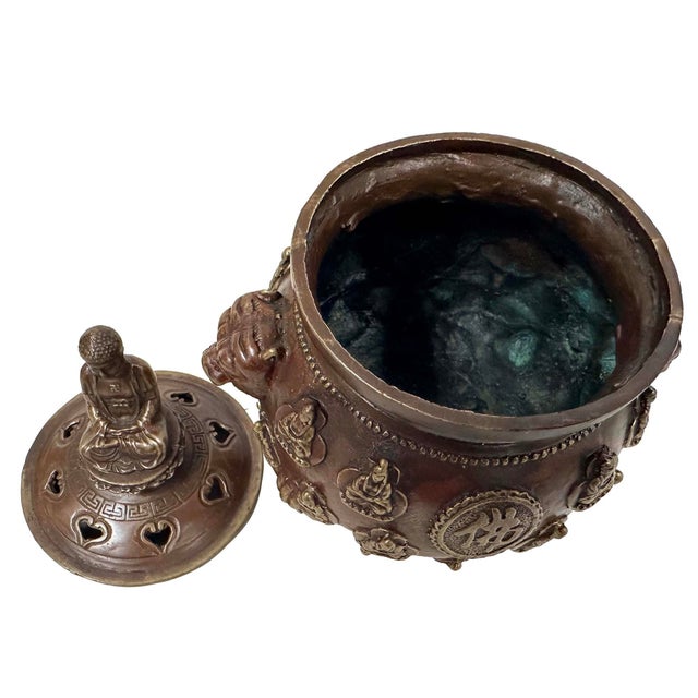 Mid-20th Century Tibetan Brass Tripod Incense Burner For Sale - Image 11 of 12