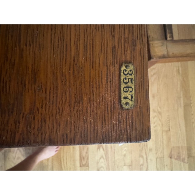 Wood Antique Oak Library Bureau Makers Card Catalog Cabinet – 30 Drawers For Sale - Image 7 of 7