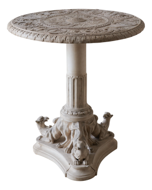 Antique Bisque Porcelain Table with Classical Relief, 1890s