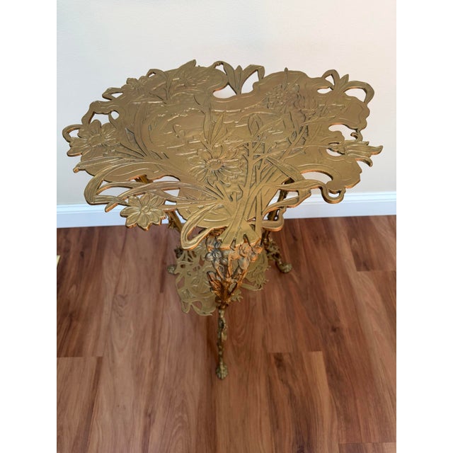 Late 20th Century Vintage Art Nouveau Swan Pedestal Side Table Plant Stand For Sale - Image 5 of 16