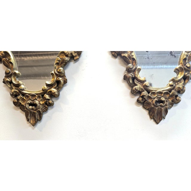 Pair French 19th Century Carved Baroque Gilt Mirrors For Sale - Image 4 of 9