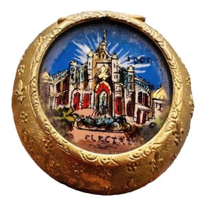 Antique 1900 Paris Exposition “Électricité” Gilded Souvenir Box Fleur-De-Lis Embossed, Hand-Painted, Rare