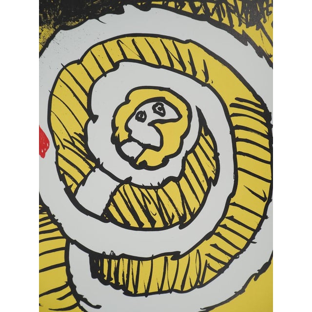 Modern Pierre Alechinsky, Festival d'automne (Jaune), Lithograph For Sale - Image 3 of 8