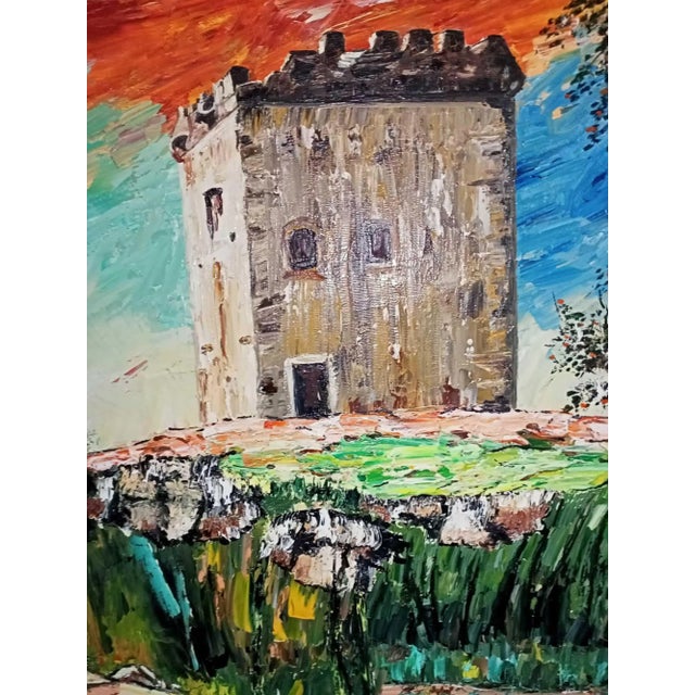 Mid-Century Modern Ricard Noé, Historical Building, Oil on Canvas, Framed For Sale - Image 3 of 5