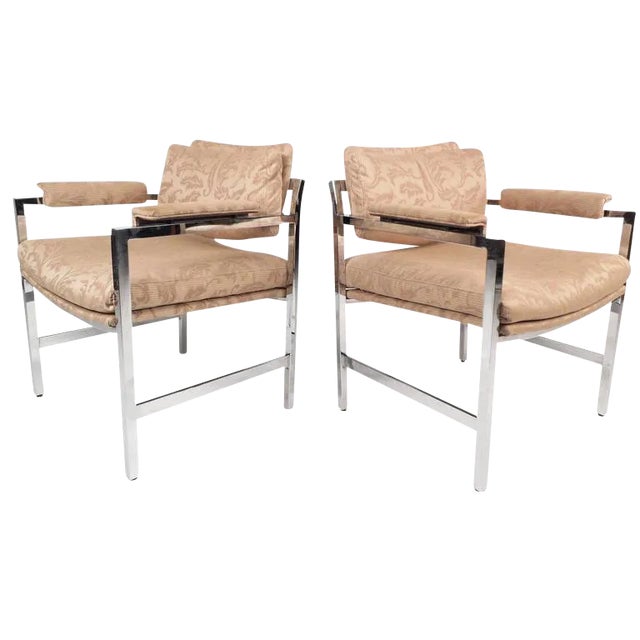Mid-Century Modern Milo Baughman Style Armchairs - a Pair For Sale