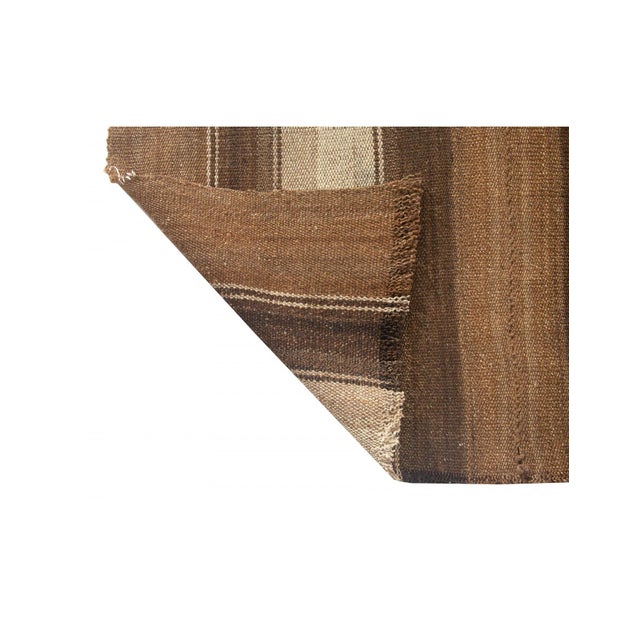 Large Vintage Brown Turkish Kars Kilim - 9`2" X 12`6" For Sale In Los Angeles - Image 6 of 6