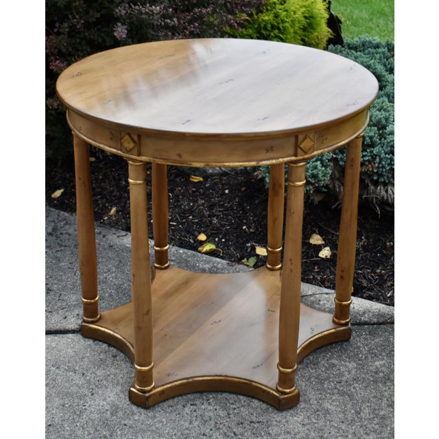 Wood Vintage Maple Side Tables Round Neoclassical End Table Set 2 For Sale - Image 7 of 15