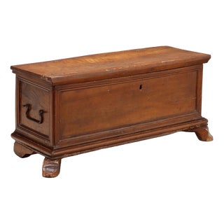 Walnut Chest with Wrought Iron Handles, Italy, Late 18th Century For Sale
