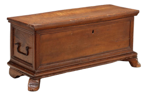 Walnut Chest with Wrought Iron Handles, Italy, Late 18th Century