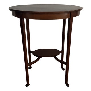 Late 19th Century Oval Side Occasional Table, With Inlay, Mahogany Wood. For Sale