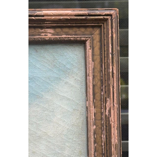 Forest Green Mid-20th Century English Style "The Cottage Girl" Oil on Canvas Painting After Gainsborough - Framed For Sale - Image 8 of 12