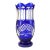 1940s Large Blue Cut to Clear Vase For Sale