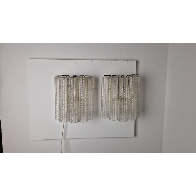 Vintage Wall Lamps in Iron with Cylindrical Murano Glass Pendants, 1960s, Set of 2 For Sale - Image 14 of 14