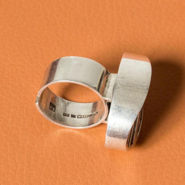 Silver Vintage Silver Ring by Helge Narsakka, 1969 For Sale - Image 8 of 9