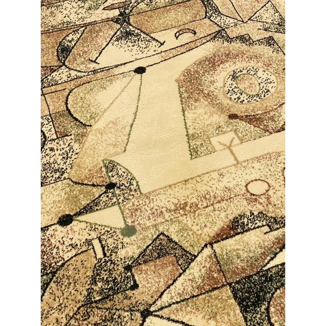 Rectangular rug 80s with drawings recalling the artist Paul Klee