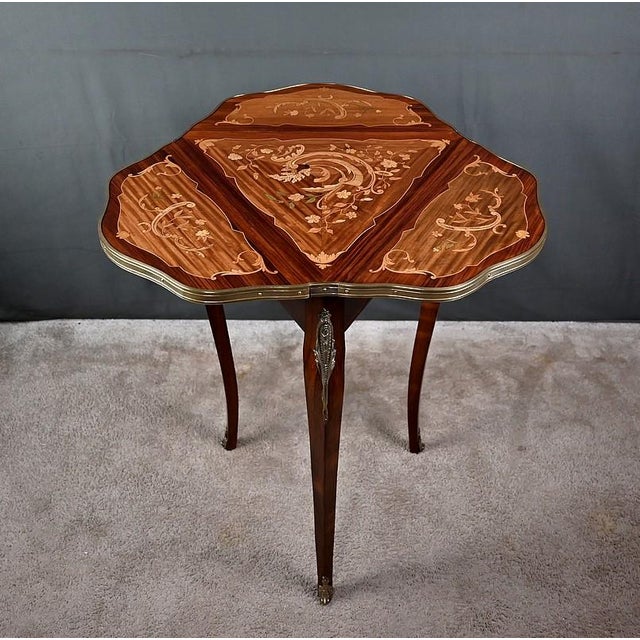 19th Century Small Late 19th Century Napoleon III Mahogany Drop-Leaf Table For Sale - Image 5 of 18