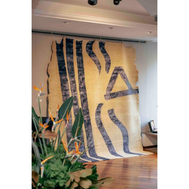 Hand-Knotted Talisman Tattoo Rug in Wool and Bamboo by Dinodo Studio For Sale - Image 6 of 9