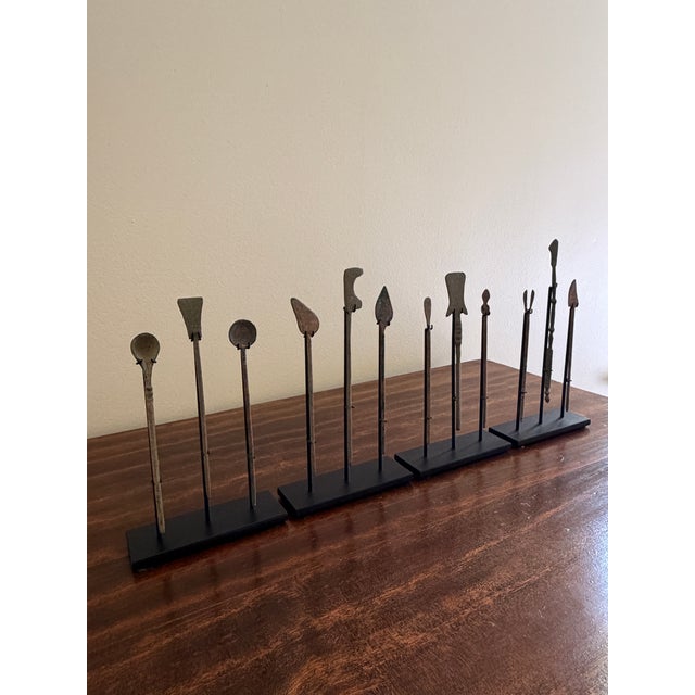 Mediterranean Collection of Twelve Ancient Roman Bronze Medical Instruments on Custom Museum Mounts For Sale - Image 3 of 12