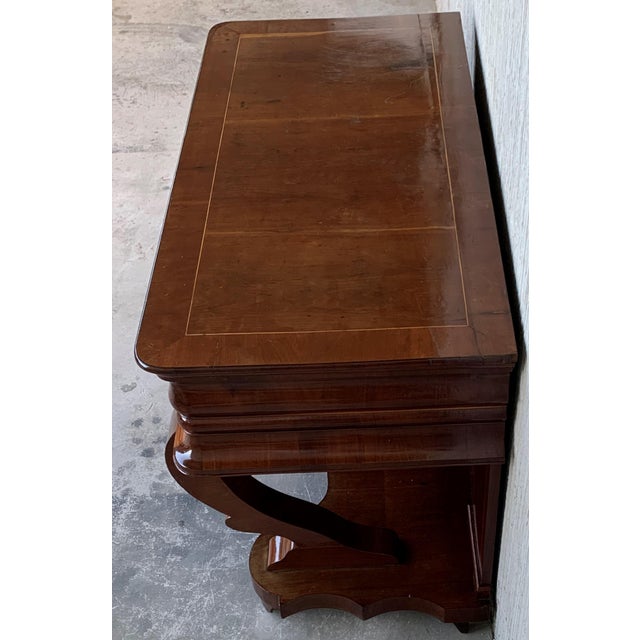 Wood Early Biedermeier Period Walnut Console Table With Drawer, Austria, Circa 1830 For Sale - Image 7 of 12
