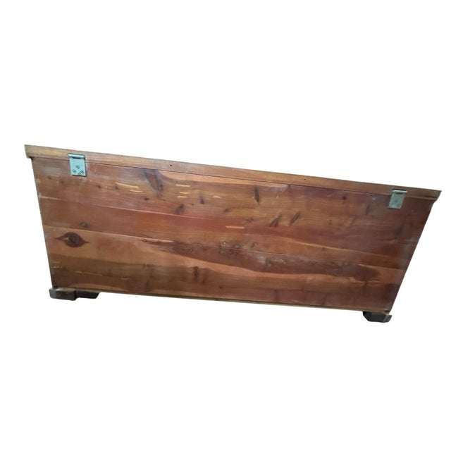 Lane Furniture Mid-Century Lane Walnut Cedar Chest With Waterfall Front For Sale - Image 4 of 10