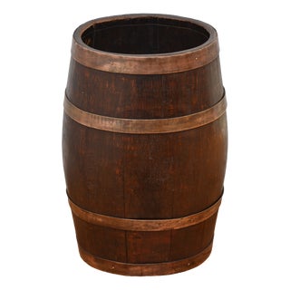 Victorian Country House Coopered Barrel Umbrella Stand in Oak, 1870 For Sale