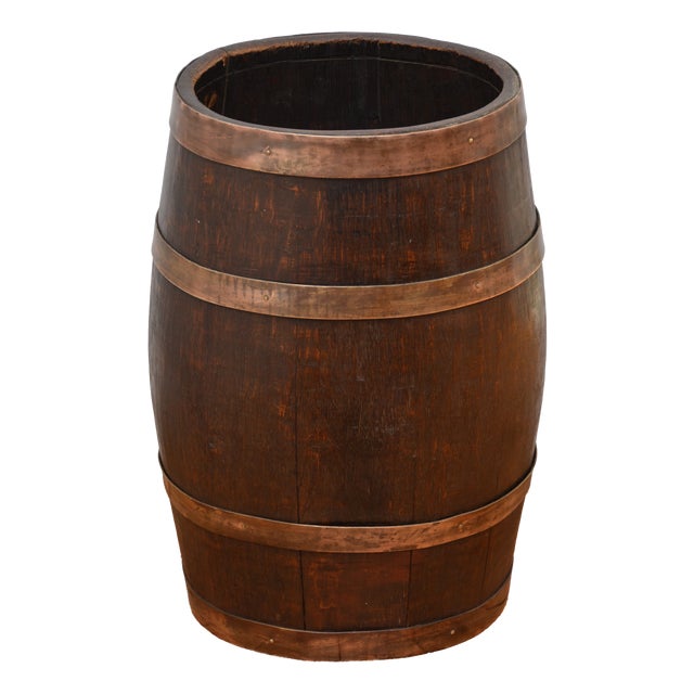 Victorian Country House Coopered Barrel Umbrella Stand in Oak, 1870 For Sale