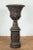 Tall Custom Made Cast Bronze Urn on Pedestal with Lion Head Handles For Sale In New York - Image 6 of 13
