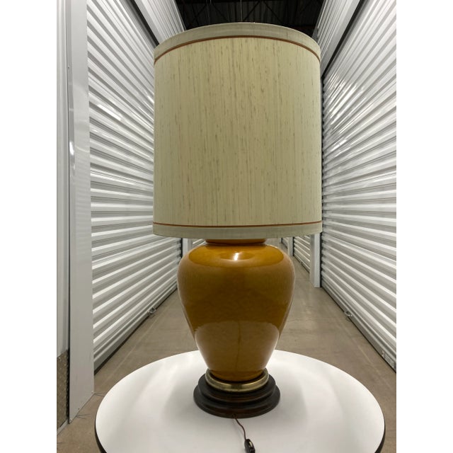 Frederick Cooper Large Frederick Cooper Crackle Glazed Porcelain Ginger Jar Table Lamp and Frederick Cooper Barrel Shade - a Pair For Sale - Image 4 of 13