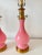 This is a GORGEOUS and very hard to find pair of Murano (Cenedese) glass pink opaline lamps with a gold-tone mounts and...