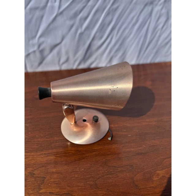 Mid-Century Modern Mid Century Modern Atomic Vintage Anodized Pink Brushed Aluminum Pinhole Wall Sconce Light For Sale - Image 3 of 8