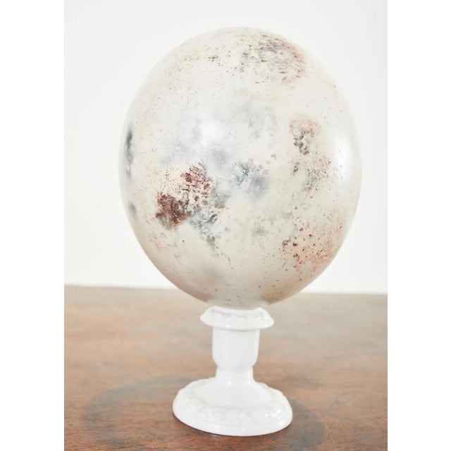 Set of Three Painted Dyed Ostrich Egg Specimens For Sale - Image 9 of 13