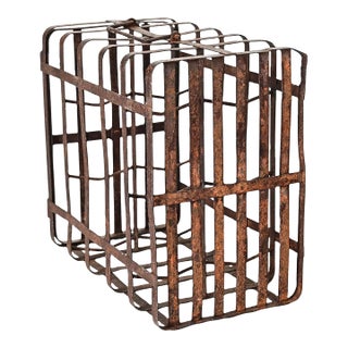 19th Century French Forged Iron Wine Carrier For Sale