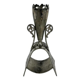 19th Century Simpson Hall Miller Silver Plate Napkin Ring Toothpick Holder: Egyptian Revival For Sale