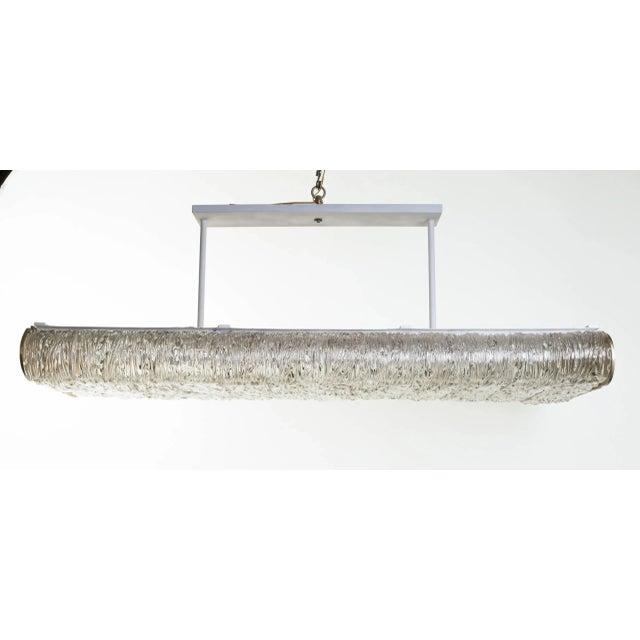 Italian Large Italian Textured Glass Chandelier For Sale - Image 3 of 11