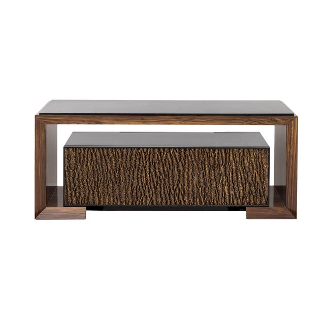 Brown Contemporary Mahogany Waterfall Credenza For Sale - Image 8 of 8