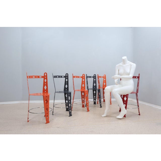 Postmodern Lacquered Metal Chairs from Artifort, Set of 6 For Sale - Image 10 of 18