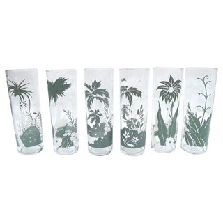 Tropical High Ball Collins Glasses - Set of 6 For Sale