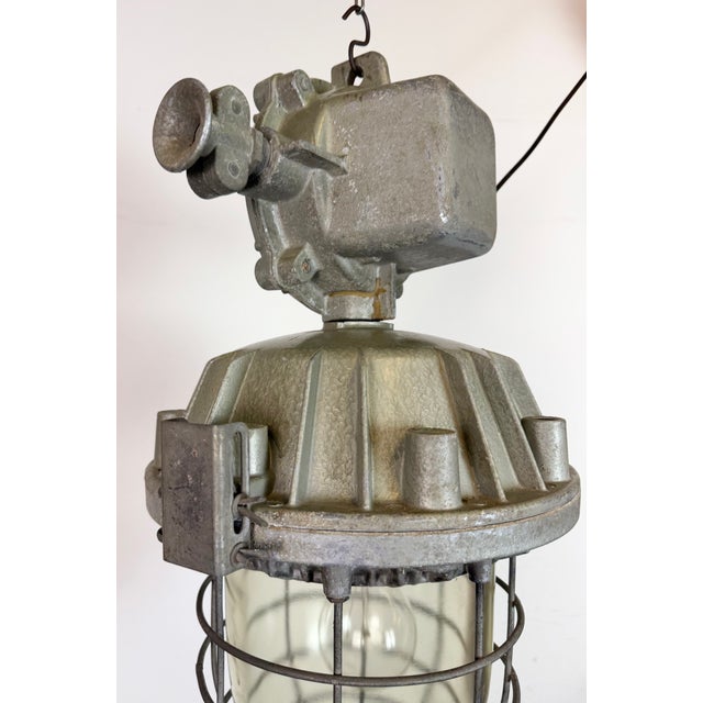 Large Industrial Cast Aluminium Cage Pendant Light from Zaos, 1970s For Sale - Image 12 of 18