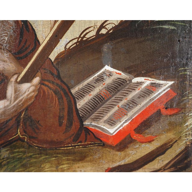 Venetian School Artist, Saint Jerome, 1620, Oil on Panel For Sale - Image 8 of 11