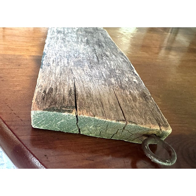 Folk Art 1910–1925 Canoe Rides 5 Cents Wood Sign, 34”x3.5” For Sale - Image 3 of 11