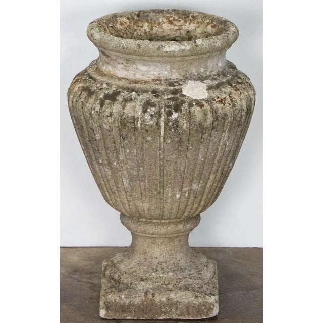 English Garden Stone Urn Vase or Planter Pot in the Classical Style For Sale - Image 9 of 13