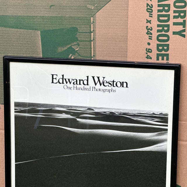 Ansel Adams Edward Weston: One Hundred Photographs "Dunes" 1983 Gallery Poster Framed For Sale - Image 4 of 11